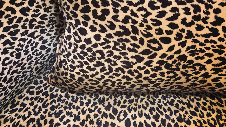 leopard print sofa close-up