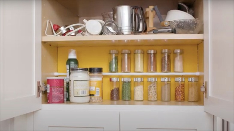 organized spice cabinet