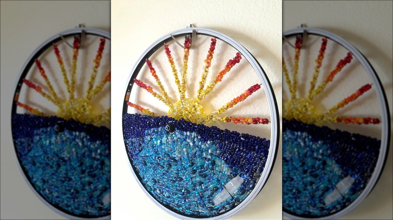 beaded bike wheel art