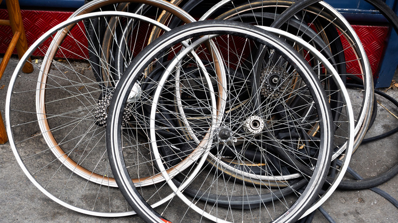 array of bike wheels