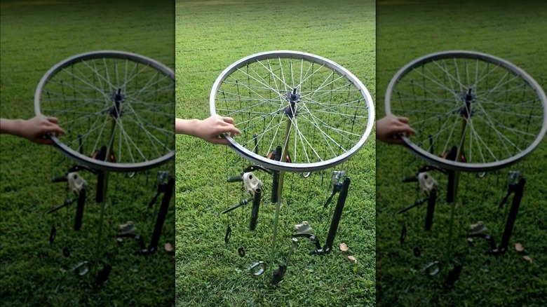 bike wheel wind chime