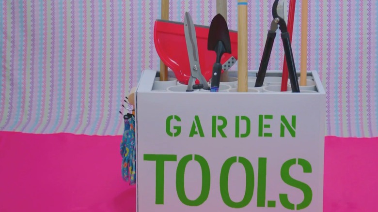 Gardening tools in drawer