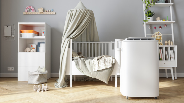 Dehumidifier in a childs bedroom