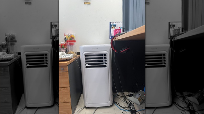 Dehumidifier in a home office