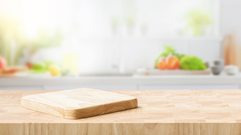 cutting board on table