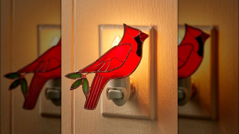 Cardinal Stained Glass Nightlight