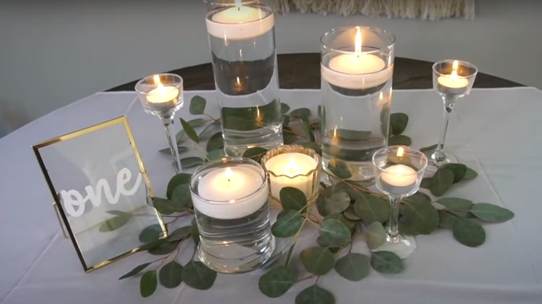 glass candle arrangement