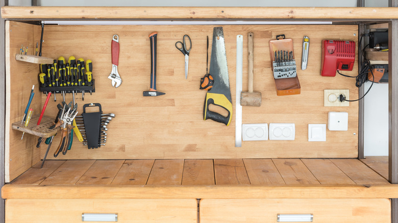 wooden tool station