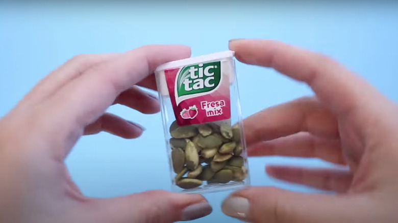 Seeds in a Tic Tac container