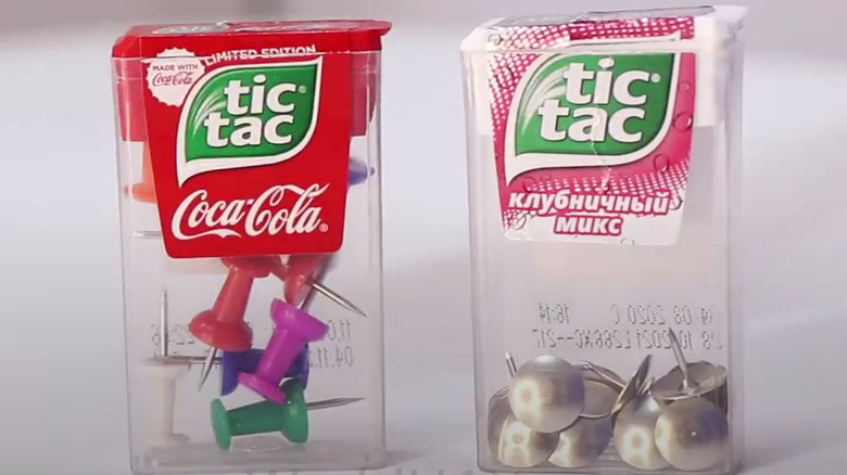 tacks in a Tic Tac container