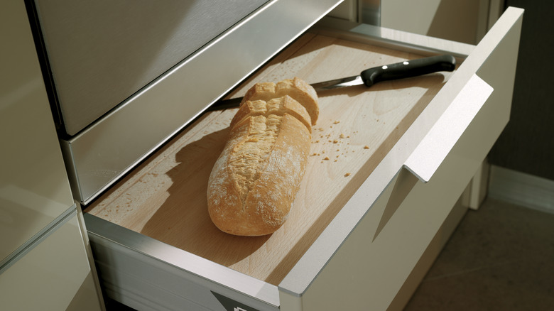 Cutting board in drawer