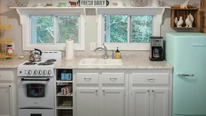 Farmhouse kitchen in tiny home