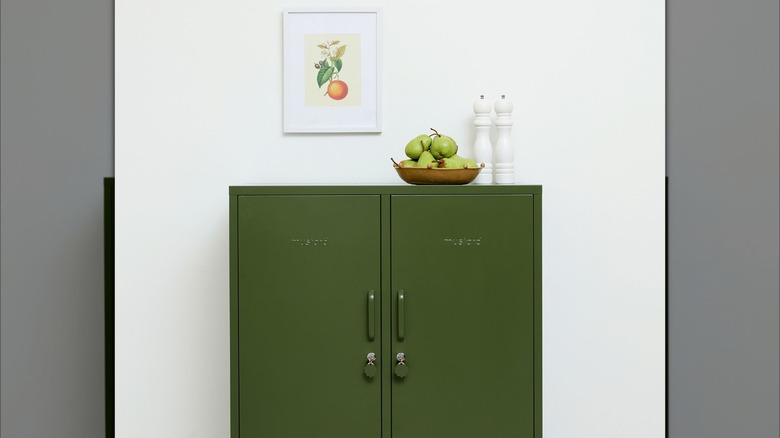 green locker in dining room