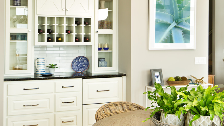 wine rack in cabinet