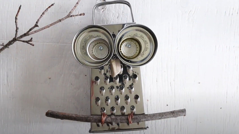 cheese grater owl DIY