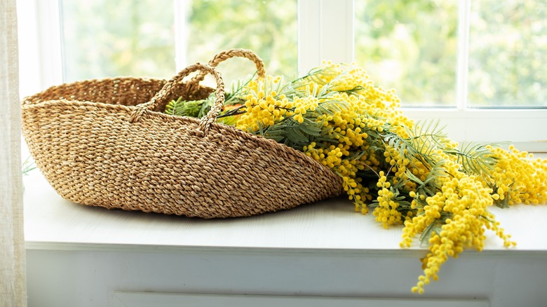 basket with flowers