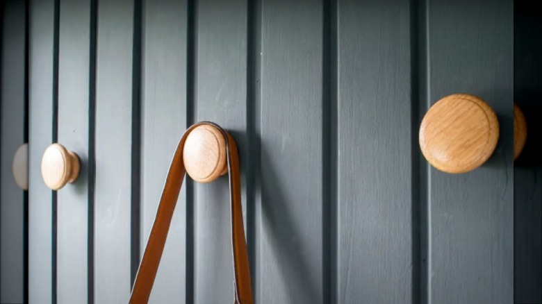 wood drawer pull wall hooks