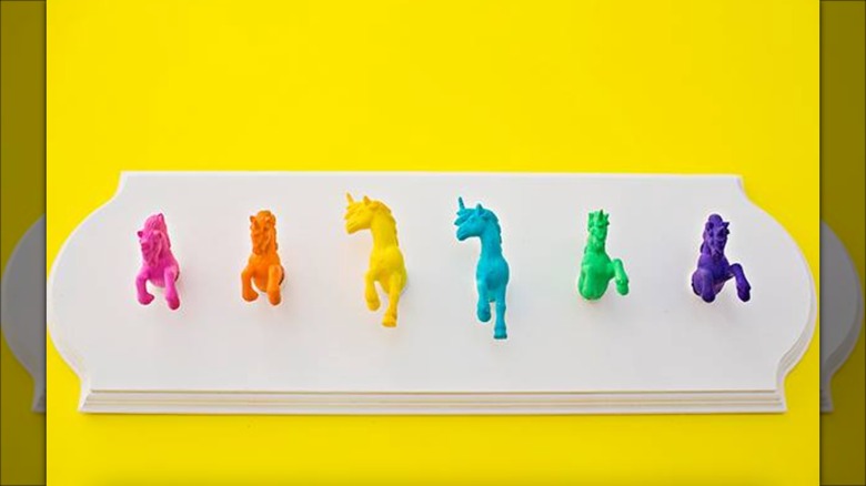 rainbow unicorn toy wall hooks