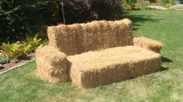 straw bale sofa