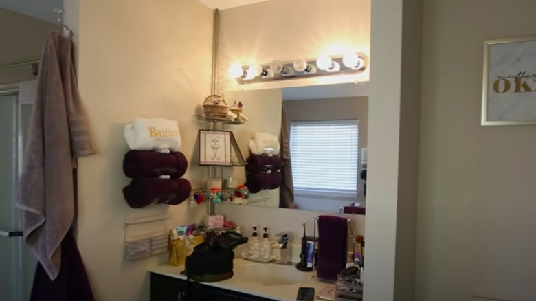 Cluttered bathroom
