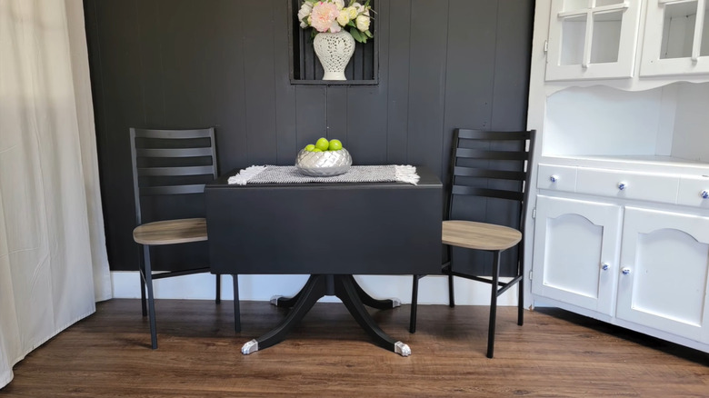 Black drop leaf dining table