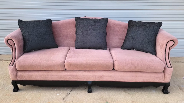 Glamorous pink and black couch