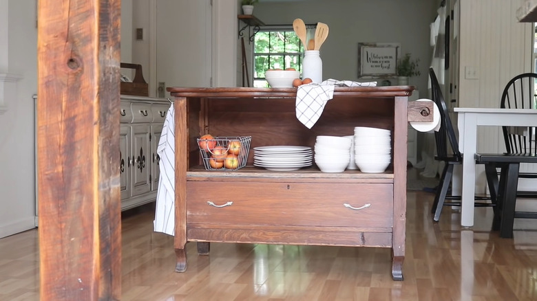 Rustic kitchen island