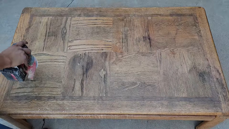 Old scratched up coffee table