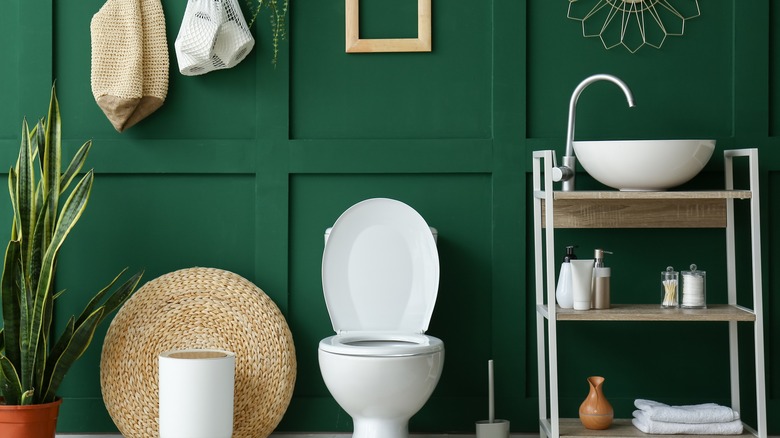 green jewel paint in bathroom