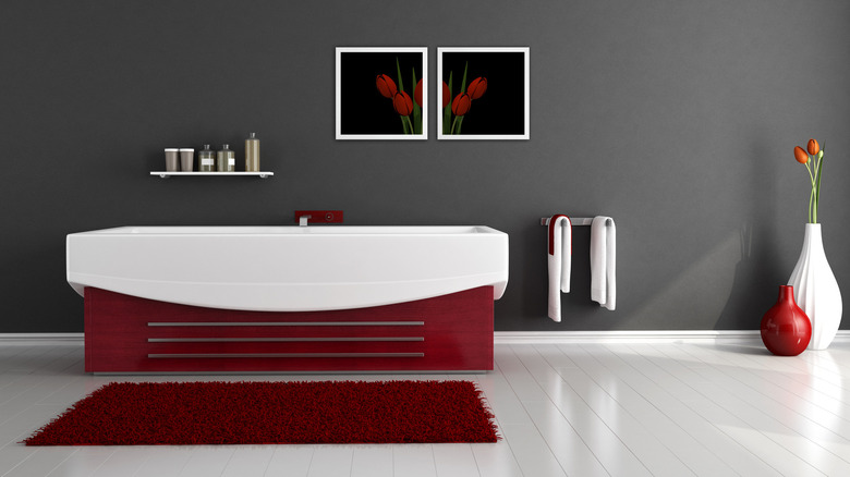 room with a retro bathtub