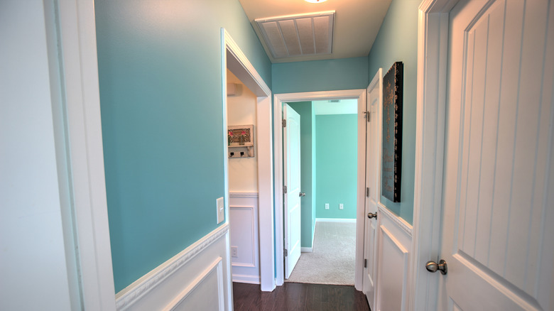 teal hallway