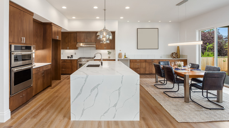 dining table next to kitchen