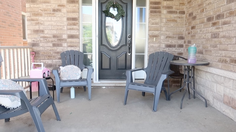 Adirondack chairs on porch 