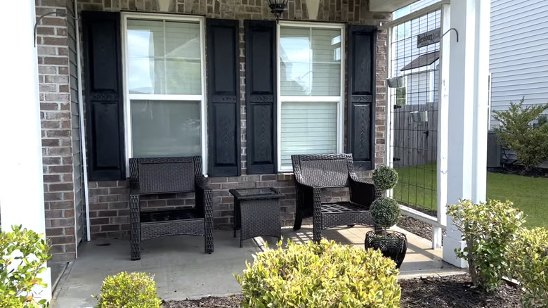 Patio furniture on porch 