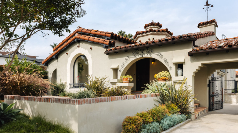 Spanish colonial style house exterior