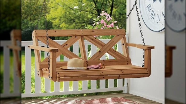 Farmhouse style porch swing