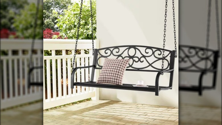 Iron porch swing