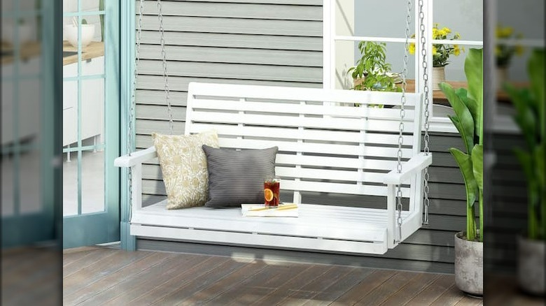 White porch swing