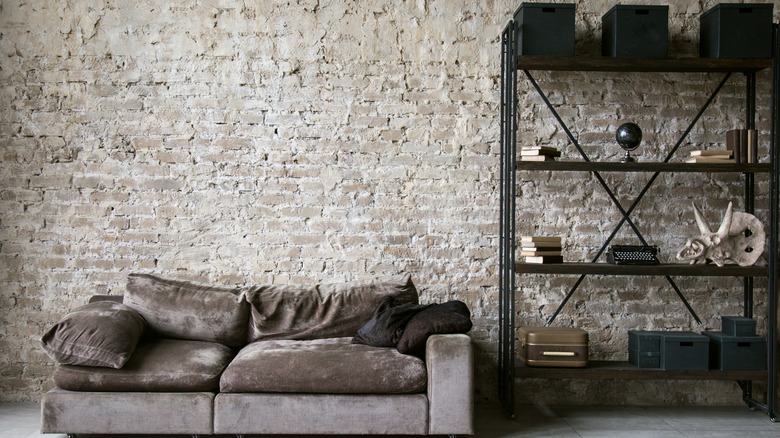 gray velvet couch