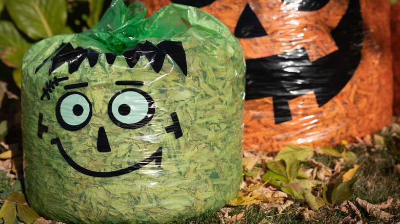 green Frankenstein leaf bag