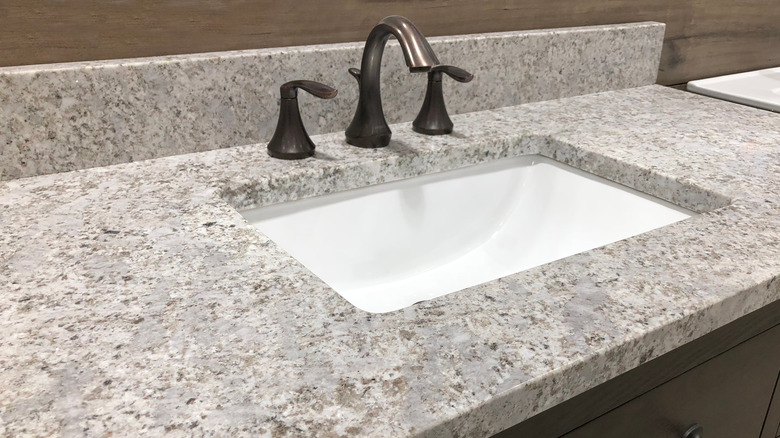 granite countertop in bathroom