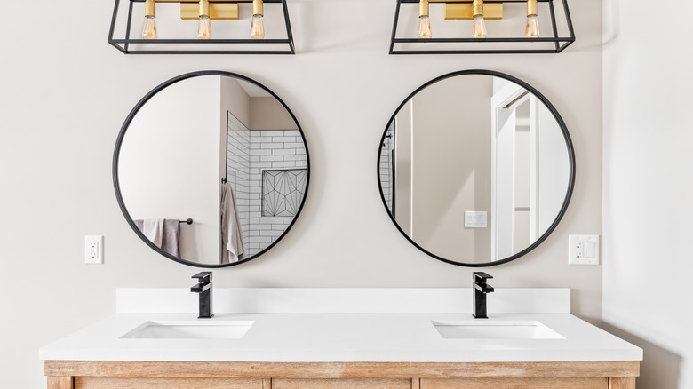 white granite countertop bathroom 