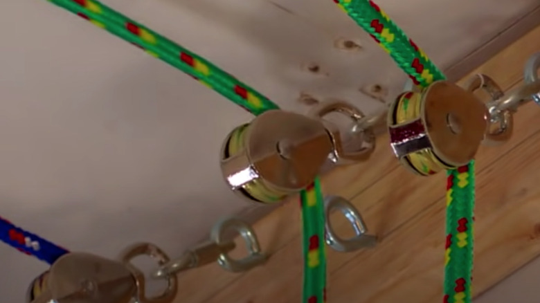DIY pulley system in garage