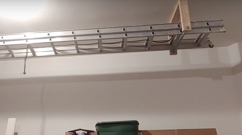 ladder hung on ceiling