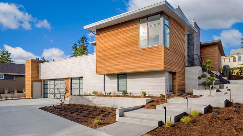 concrete driveway and stairs