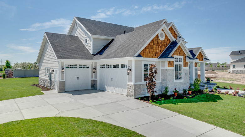 driveway with two entryways