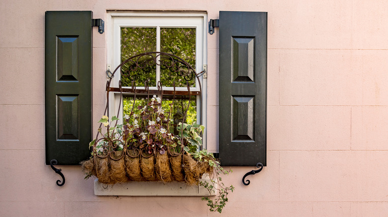 window box with a metal frame 