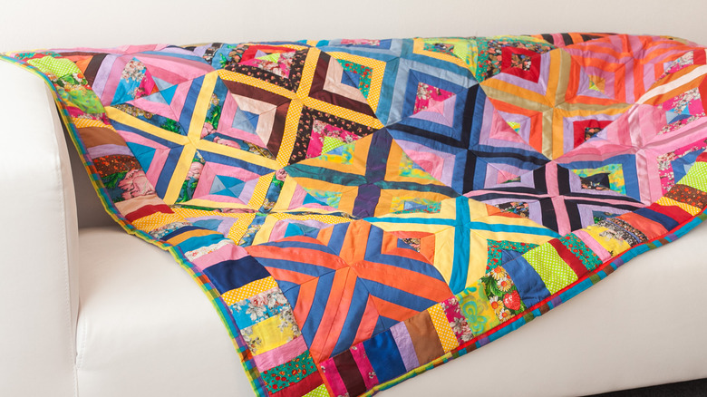 colorful quilt throw blanket