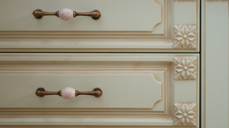 carved floral dresser