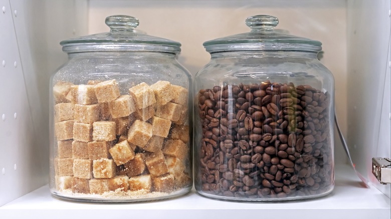 canisters of coffee and sugar